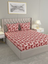 Raymond Home Cotton Double Flat 104 TC Abstract 1 Bedsheet with 2 Pillow Covers