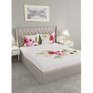 raymond home 300 tc cotton pink 1 double bedsheet 2 pillow covers king 007542-bf01