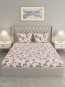 Raymond Home Cotton Double Flat 104 TC Floral 1 Summer Bedsheet with 2 Pillow Covers, 2 Cushion Covers