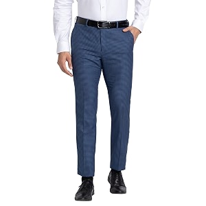 Raymond Mens Polyviscose Blend Checks Pattern Slim