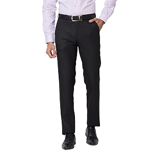 Raymond Mens Poly Viscose Blend Solid Pattern