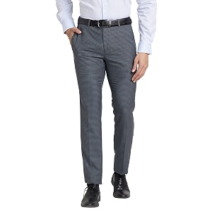 Raymond Mens Polyviscose Blend Checks Pattern Slim