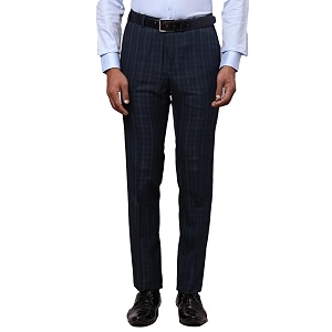 Raymond Mens Polyviscose Blend Checks Pattern Slim
