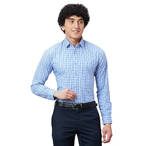Raymond Mens Pure Cotton Checks Pattern Slim