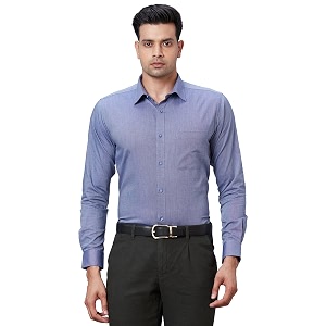 Raymond Mens Pure Cotton Structure Pattern Slim