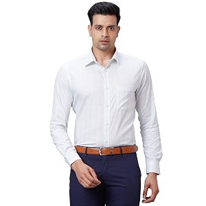 Raymond Mens Pure Cotton Structure Pattern Slim