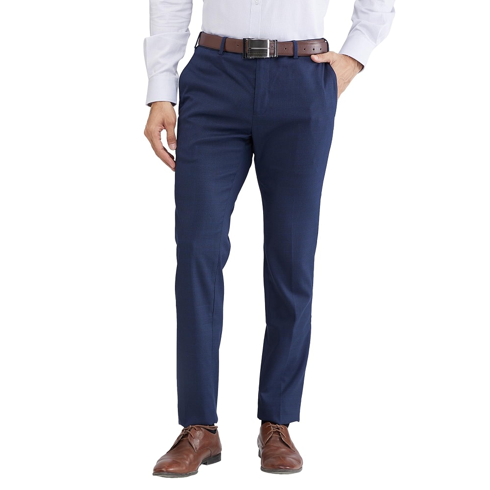 History Check Pattern Raymond Men's Slim Fit Checks Pattern Poly Viscose Blend Flat Front ...