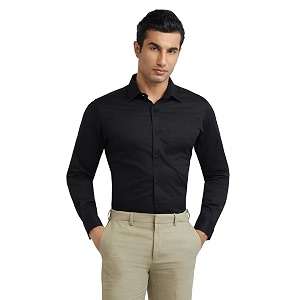 Raymond Mens Slim Fit Solid Pattern Pure