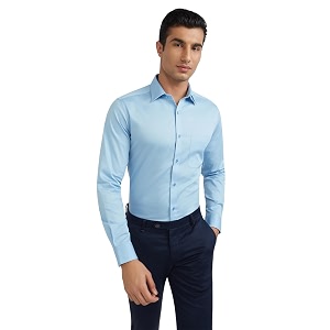 Raymond Mens Slim Fit Solid Pattern Pure
