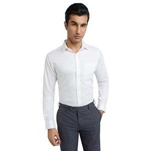 Raymond Mens Slim Fit Solid Pattern Pure