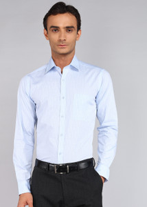 Raymond Men Checkered Formal Blue Shirt