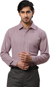 Raymond Men Checkered Formal Purple Shirt