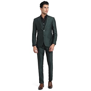 Raymond Men Contemporary Fit Structure Pattern Terylene