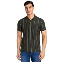 Raymond Men Cotton Striped Regular Fit T-Shirt