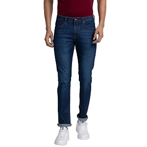 Raymond Mens Mid Rise Cotton Blend Solid