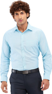 Raymond Men Self Design Formal Blue Shirt