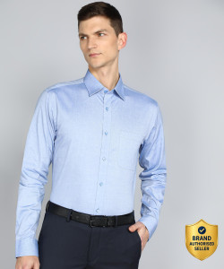 Raymond Men Self Design Formal Blue Shirt