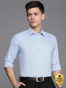 Raymond Men Self Design Formal Blue Shirt