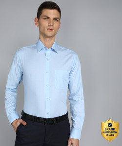 Raymond Men Self Design Formal Light Blue