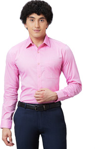 Raymond Men Self Design Formal Pink Shirt