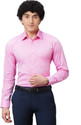 Raymond Men Self Design Formal Pink Shirt
