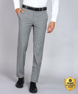 Raymond Men Slim Fit Grey Cotton Blend