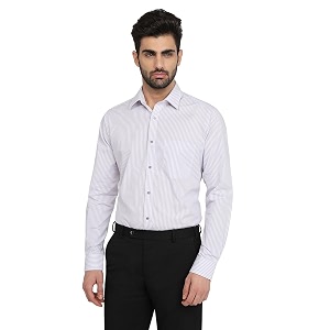 Raymond Men Slim Fit Stripe Pattern Pure