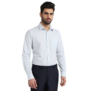 Raymond Men Slim Fit Stripe Pattern Pure