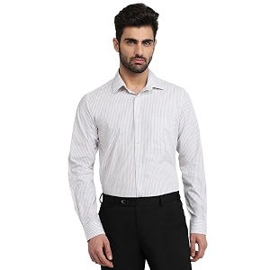 Raymond Men Slim Fit Stripe Pattern Pure