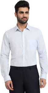 Raymond Men Slim Fit Striped Cut Away