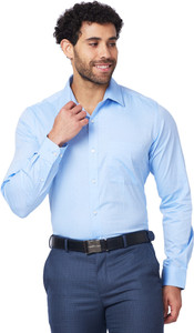 Raymond Men Solid Formal Blue Shirt