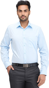 Raymond Men Solid Formal Blue Shirt