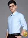 Raymond Men Solid Formal Blue Shirt