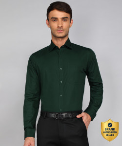 Raymond Men Solid Formal Dark Green Shirt