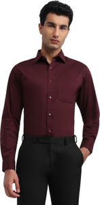 Raymond Men Solid Formal Maroon Shirt