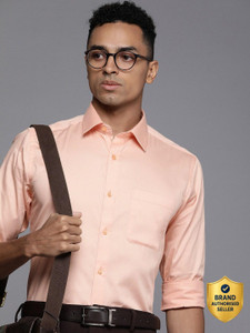 Raymond Men Solid Formal Orange Shirt