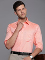 Raymond Men Solid Formal Orange Shirt