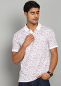 Raymond Printed Men Polo Neck Red T-Shirt