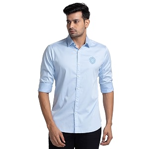 Raymond Slim Fit Medium Blue Casual Shirt