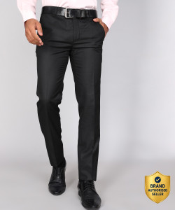 Raymond Slim Fit Men Black Trousers