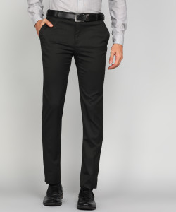 Raymond Slim Fit Men Black Trousers