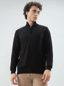 Raymond Solid Collared Neck Casual Men Black