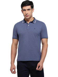 Raymond Solid Men Polo Neck Dark Blue