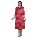 Rayon Knee Length Printed Straight Kurti for