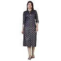 Rayon Knee Length Printed Straight Kurti for