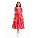 Rayon Printed Midi Dress Comfortable Casual amp