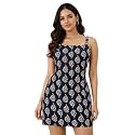 Rayon Printed Short Dress for Women 