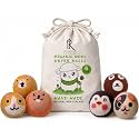 RAYTRADE Premium Wool Dryer Balls 6-Pack 100% Natural New Zealand Wool Reduces Clothing Wrinkles and Saves Drying Time Reusable Natural Fabric Softener (3 inch Round Pack of 6 Mix Shapes)