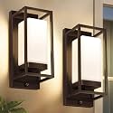 RAYVO Dusk to Dawn Outdoor Wall Lights 2 Pack, LED Bulb Included, E26 Base