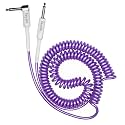 Rayzm Curly Instrument Cable, 2 Meters Coiled Chord, Right Angle to Straight Spiral Lead for Guitar/Bass